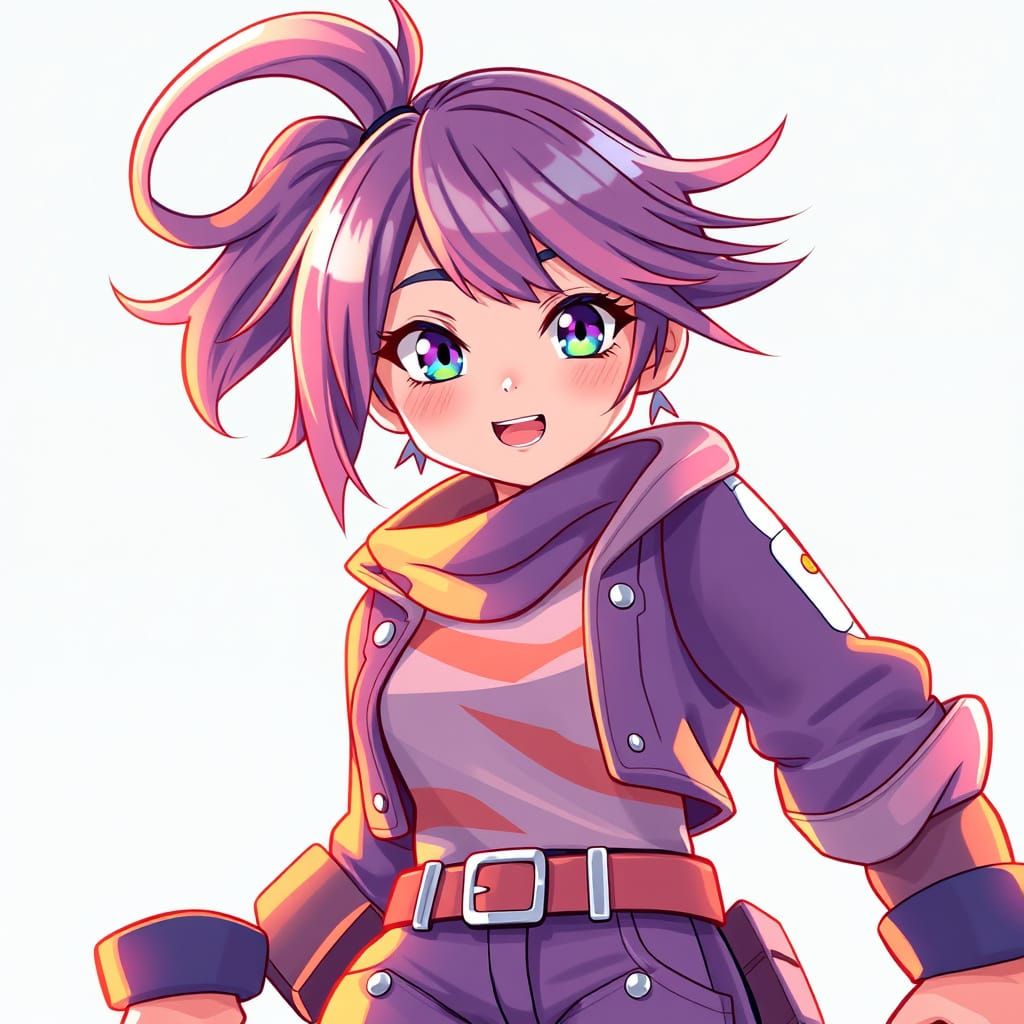 Anime-Inspired Roblox Girl Avatar with Vibrant Colors and Dy...