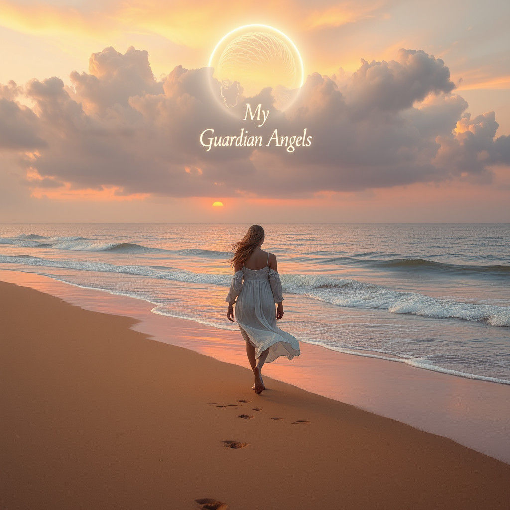 Sunset Beach Stroll with Guardian Angels
