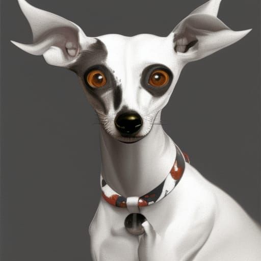 Mini Italian Greyhound Portrait in Black and White