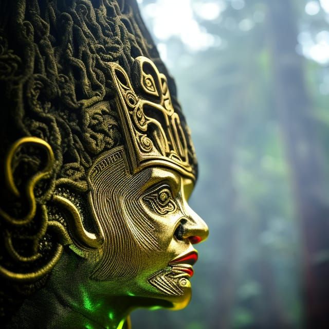 Mayan Elf Aluxe Portrait in Jungle, Photorealistic