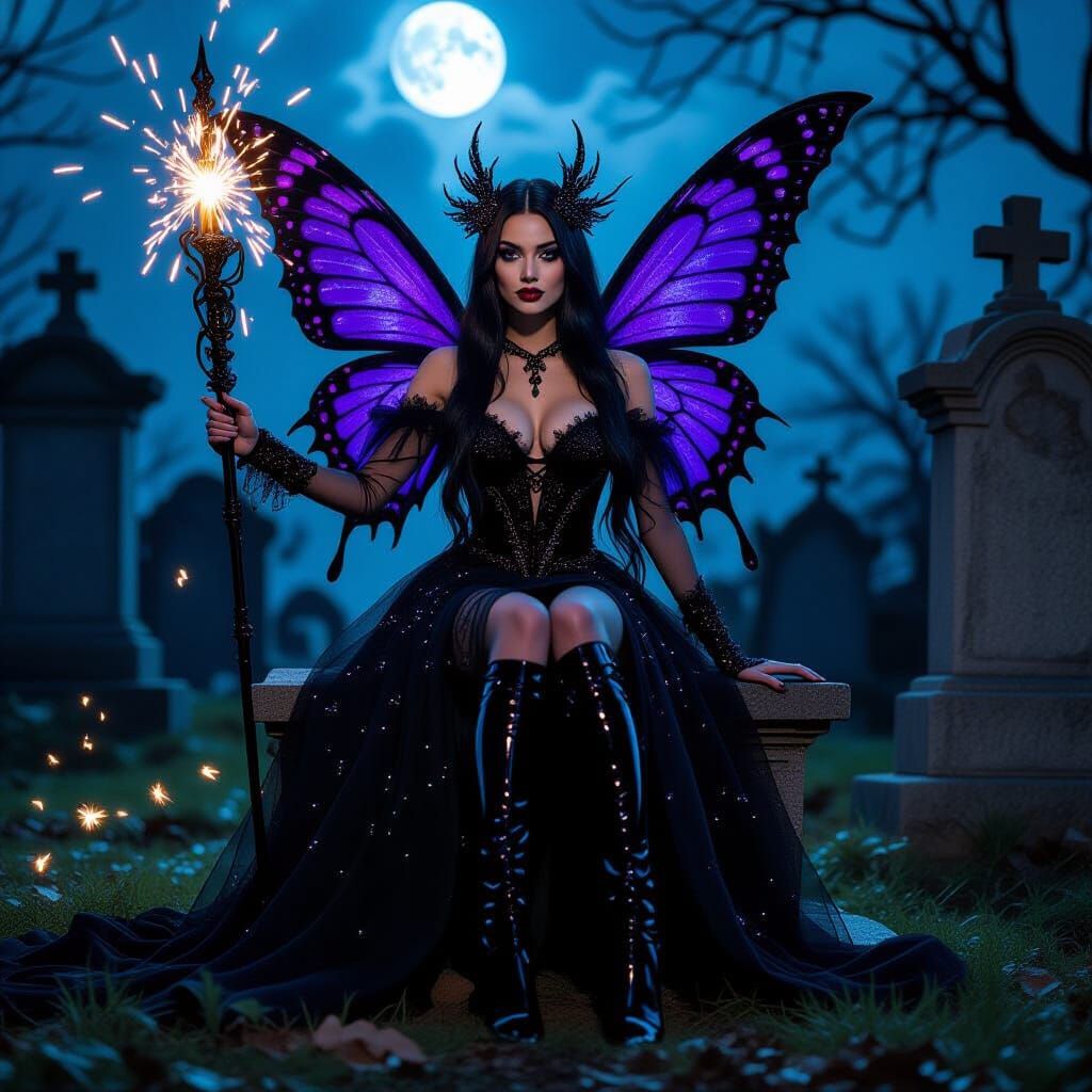 Fairy Goddess in Graveyard, Cinematic Film Still