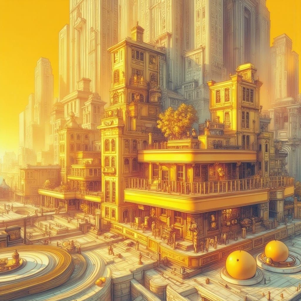 Elegant Woman in Surreal Geometric Landscape