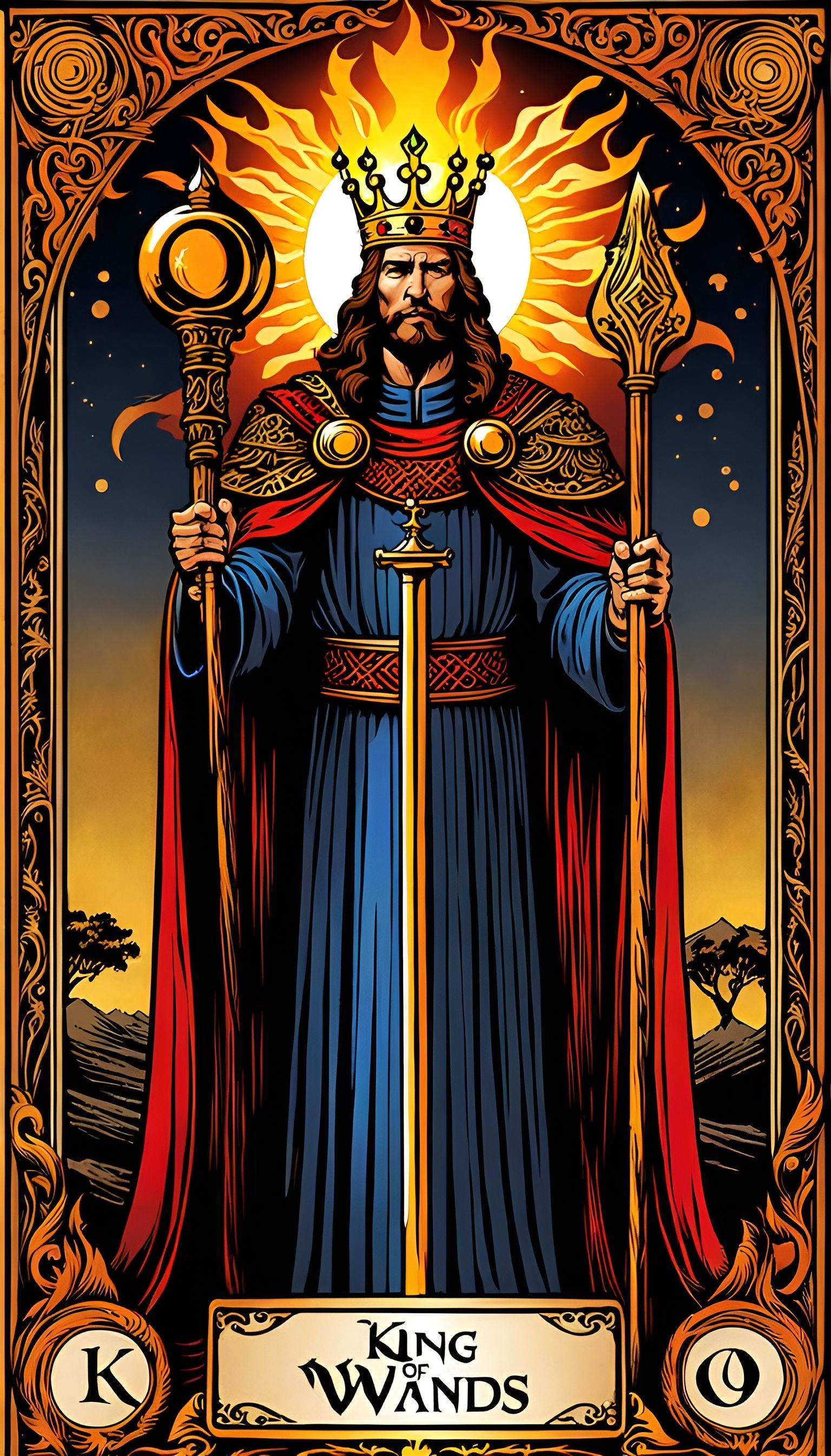 Intense picture about Tarot card called King of Wands