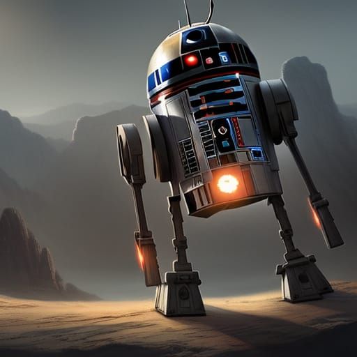 Star Wars Droid in Detailed Matte Painting Style