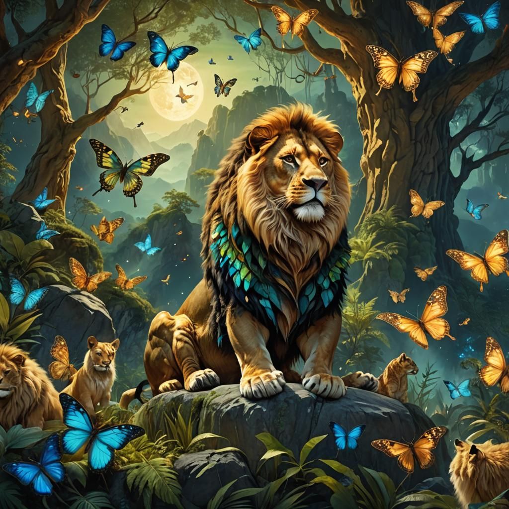 Enchanted Gathering of Animals in Fantasy Forest