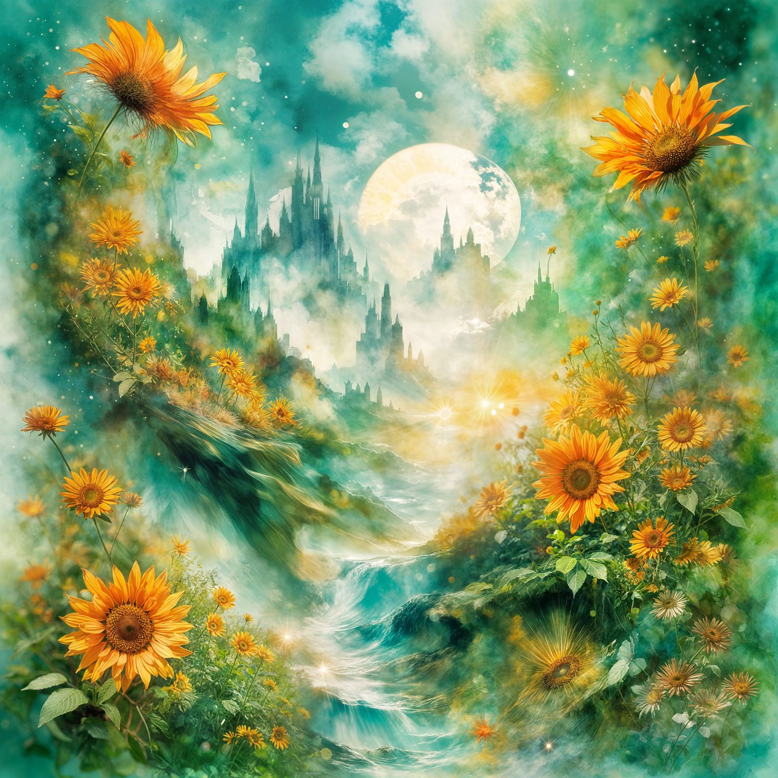 Valley Sunrise with Melancholic Surrealism