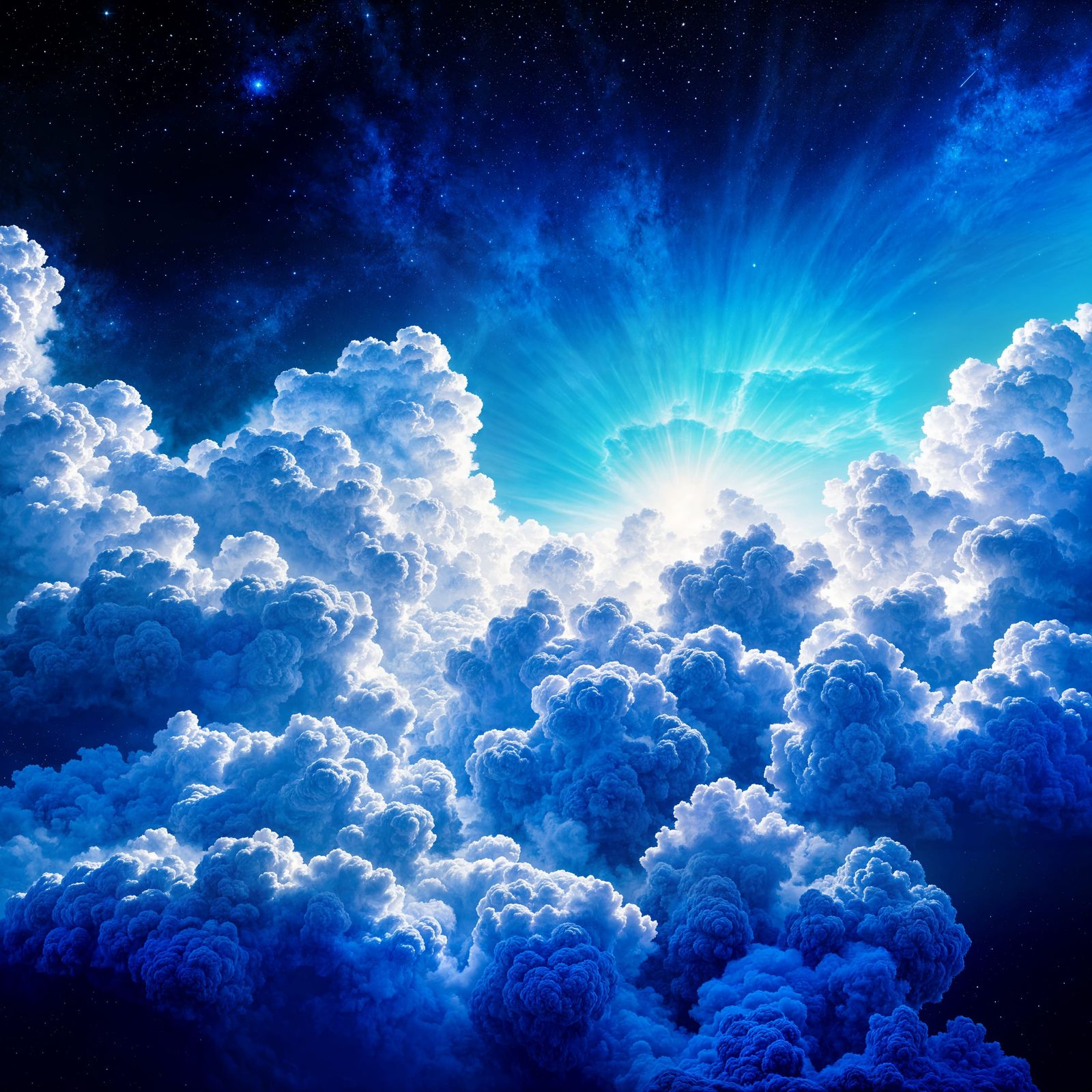 Cosmic Clouds Concept Art in Watercolor Style