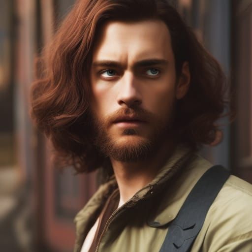 Androgynous Scholar Portrait in Anime Style