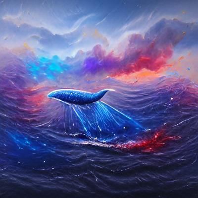 Magical Blue Whale in 4K Painting