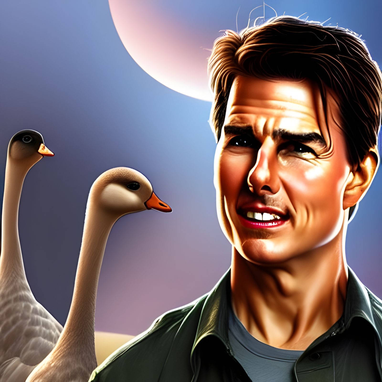 Tom Cruise and Goose as 3D Digital Art