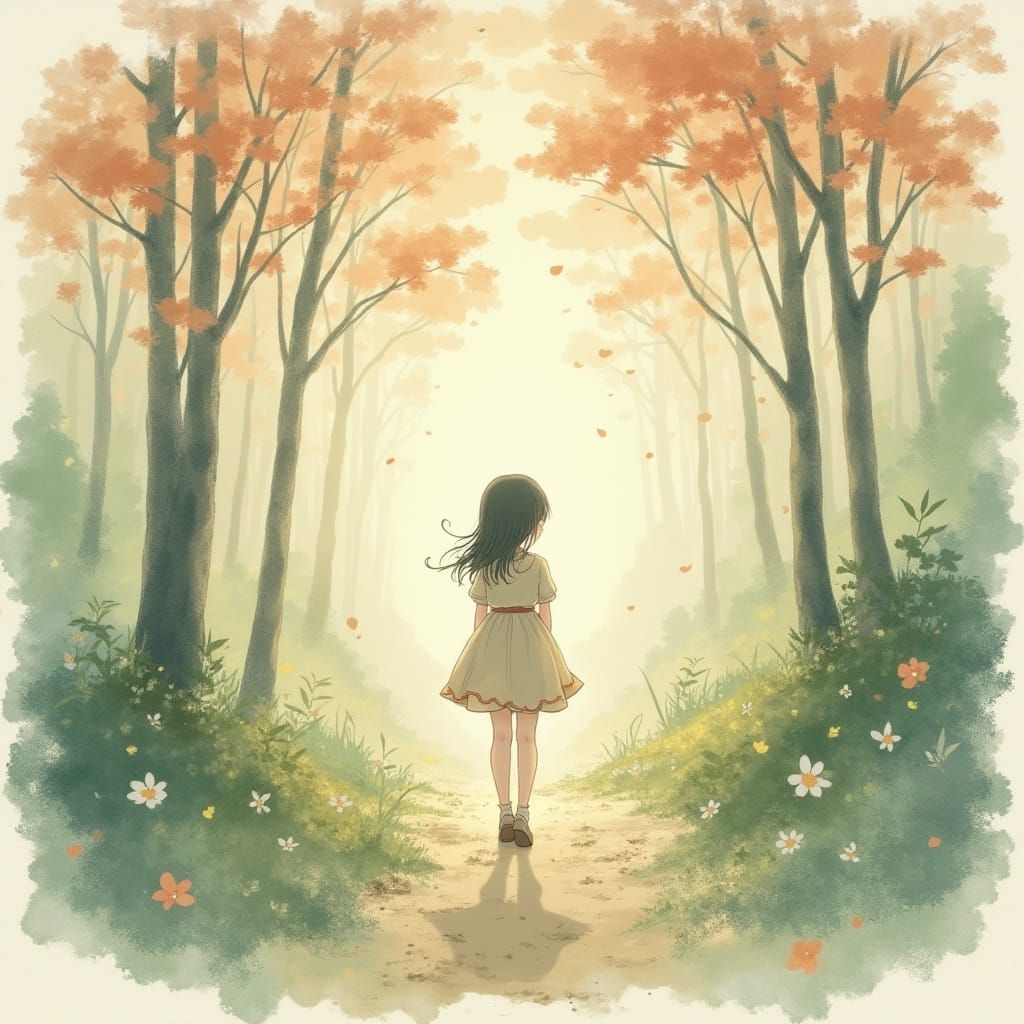 Dreamy Watercolor Fantasy in Ghibli Style