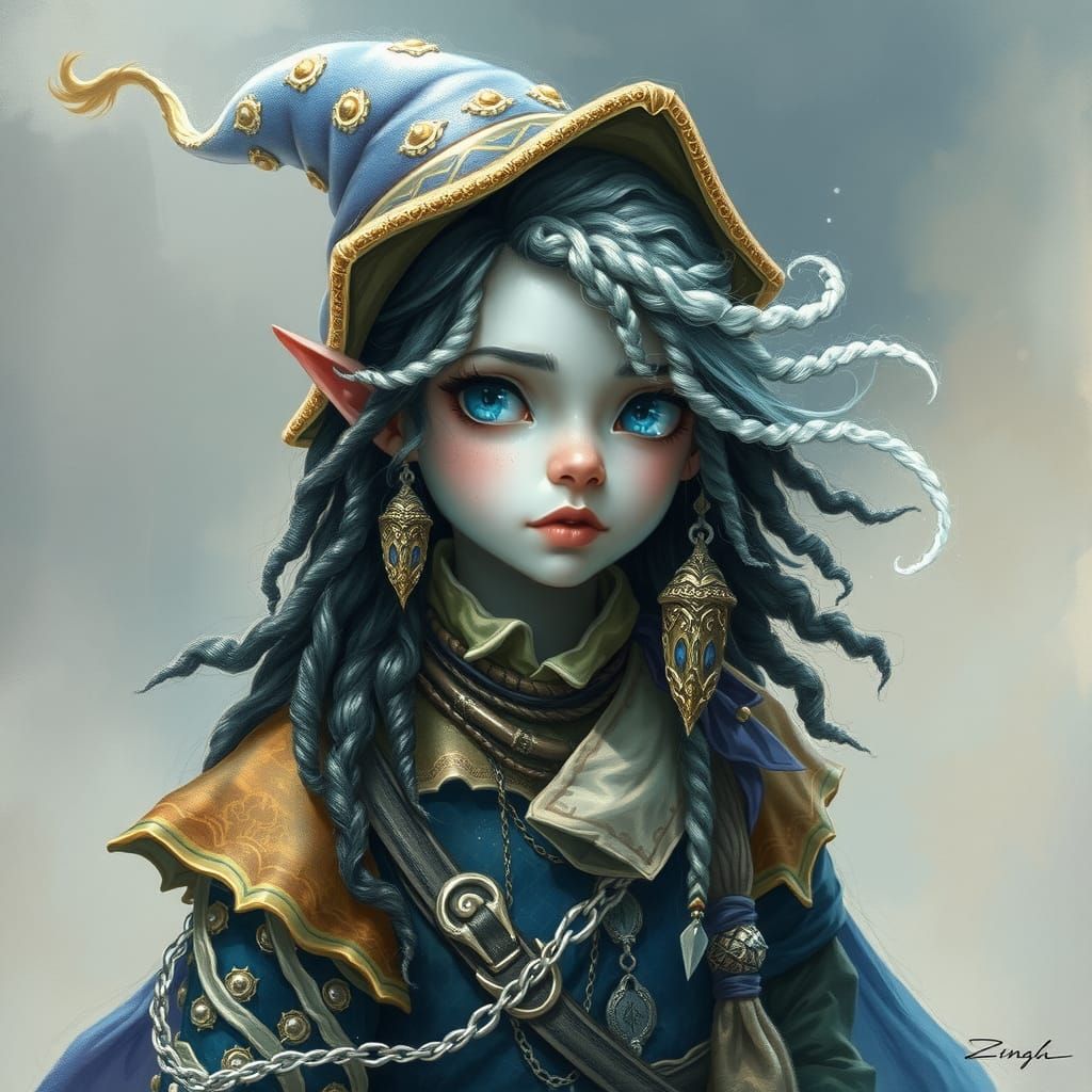 Enchanting Pirate Wizard in Ethereal Watercolor Style