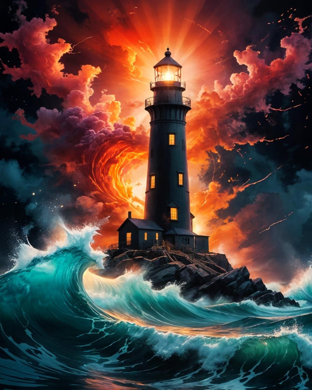 Majestic Lighthouse at Sunset