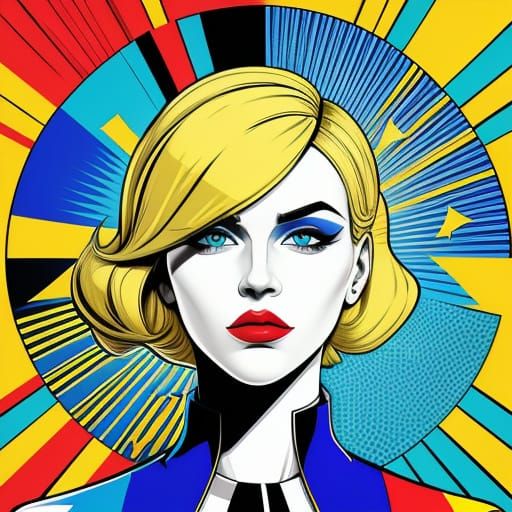 Pop Art Portrait of Blonde GTA Style Character