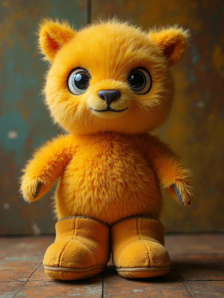 Gorgeously Golden Velvet Happy Things in Huge Cute Boots