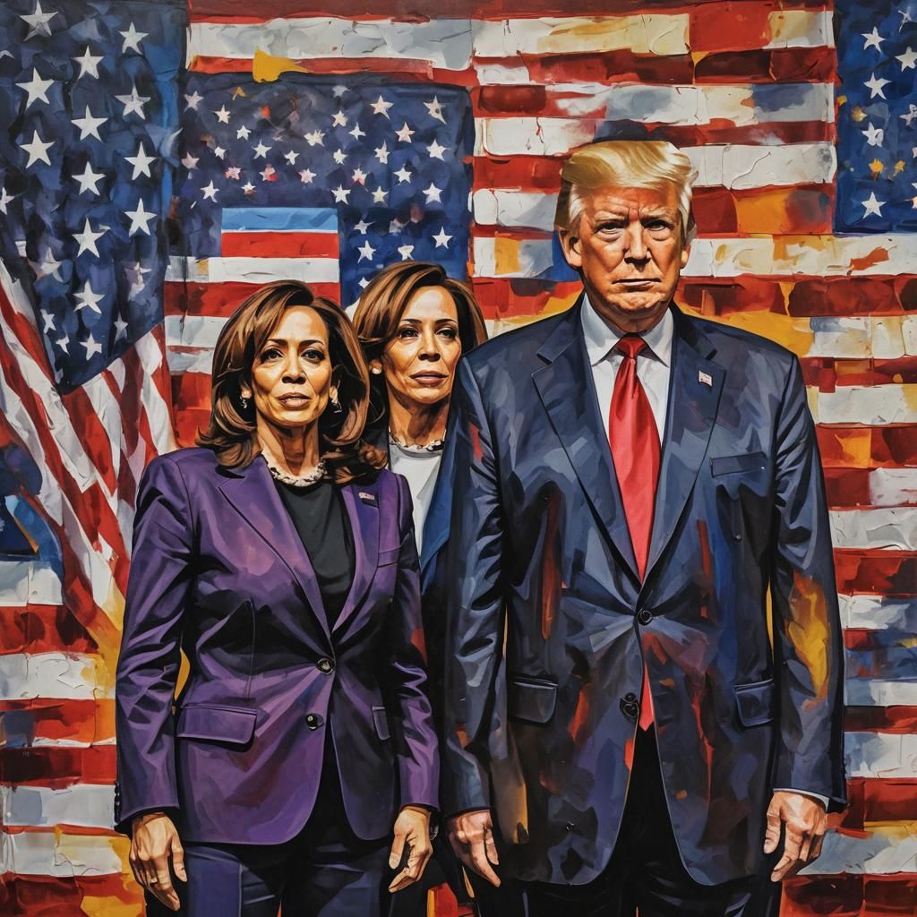 Trump and Harris: A Pop Art Presidential Face-Off
