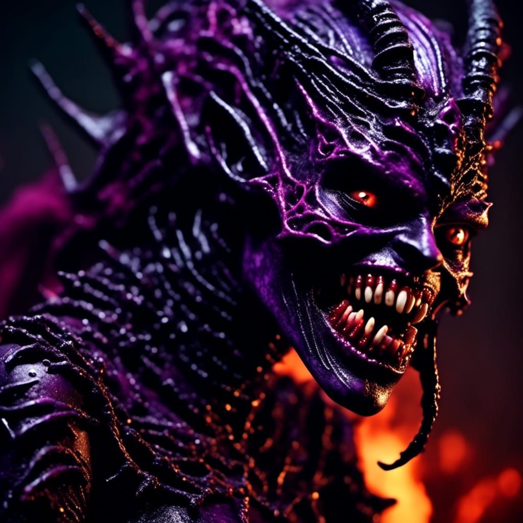 Nightmarish Bloody Vampire Creature Portrait