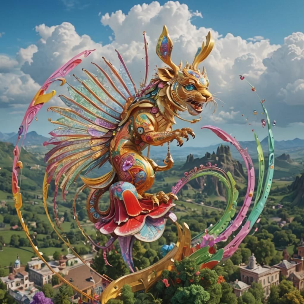 Bright Colorful Fanciful 3D CGI Masterpiece in 8k