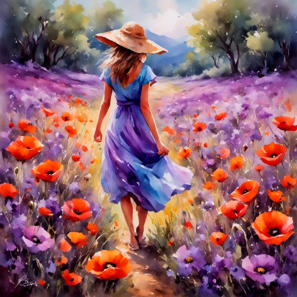 woman wearing a dress made of poppy flowers <lora:chalk pen:1.0> <lora:Pastels:1.0> <lora:Soft Animals:1.0>