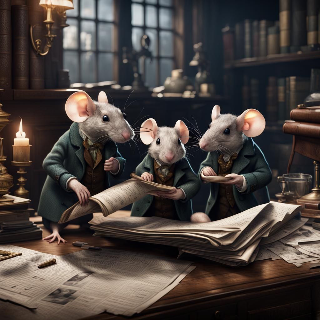 Sherlock Holmes Mice Investigate, Detailed Matte Painting