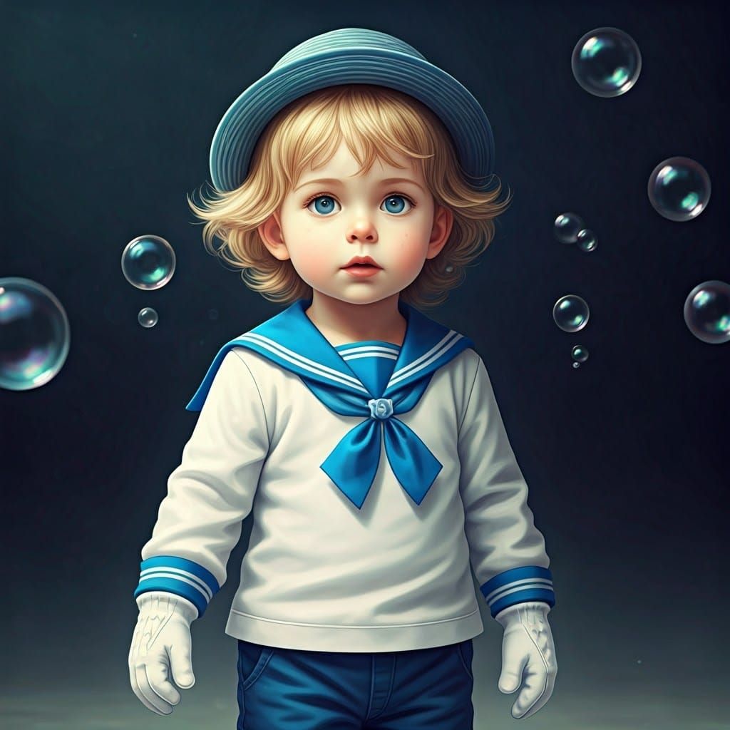 Adorable Boy in Cinematic Sailor Style
