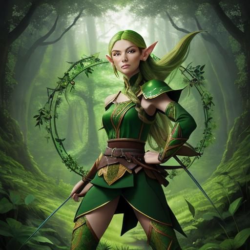 Elven Huntress in Forest Kingdom
