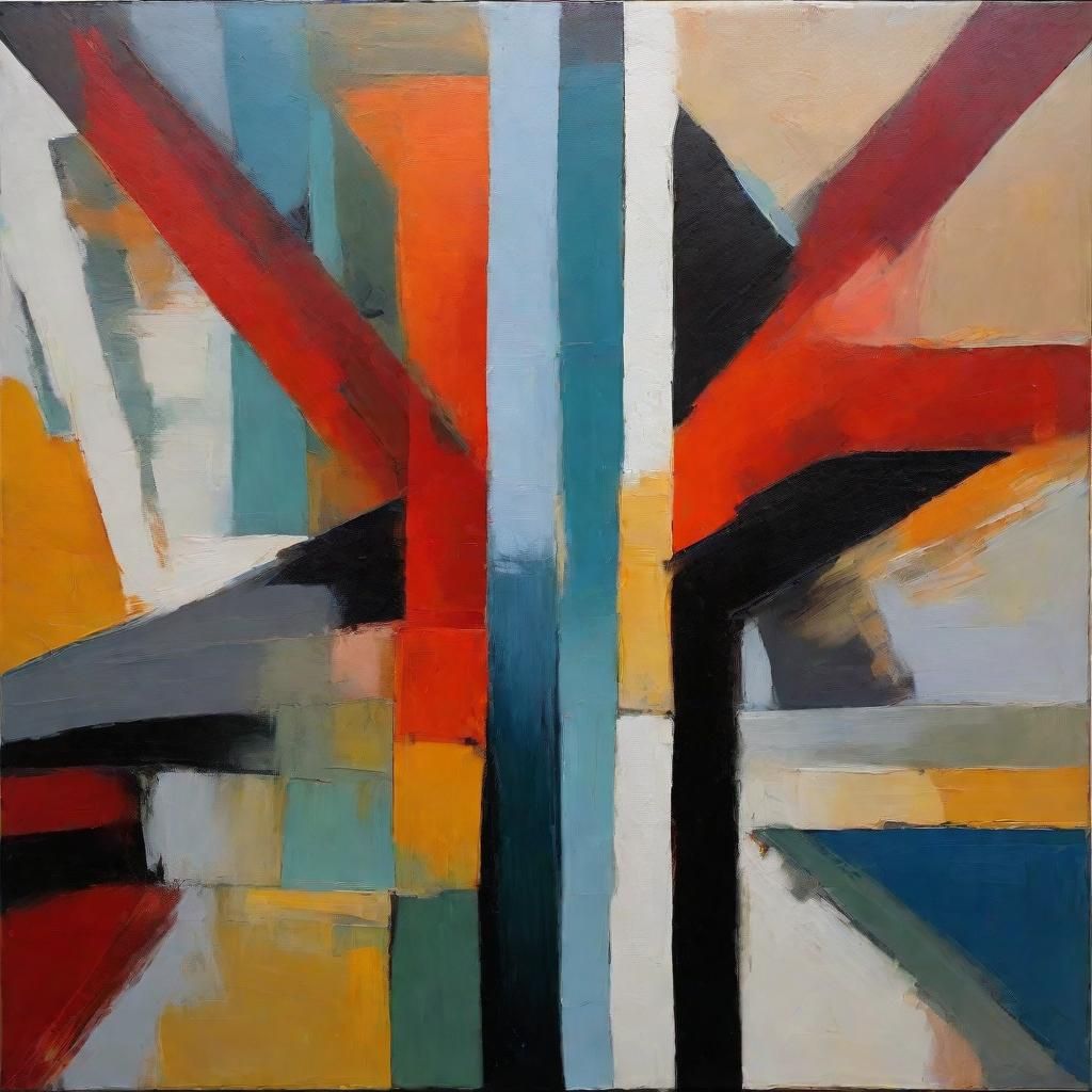 Geometric Abstract Painting with Formless Stripes