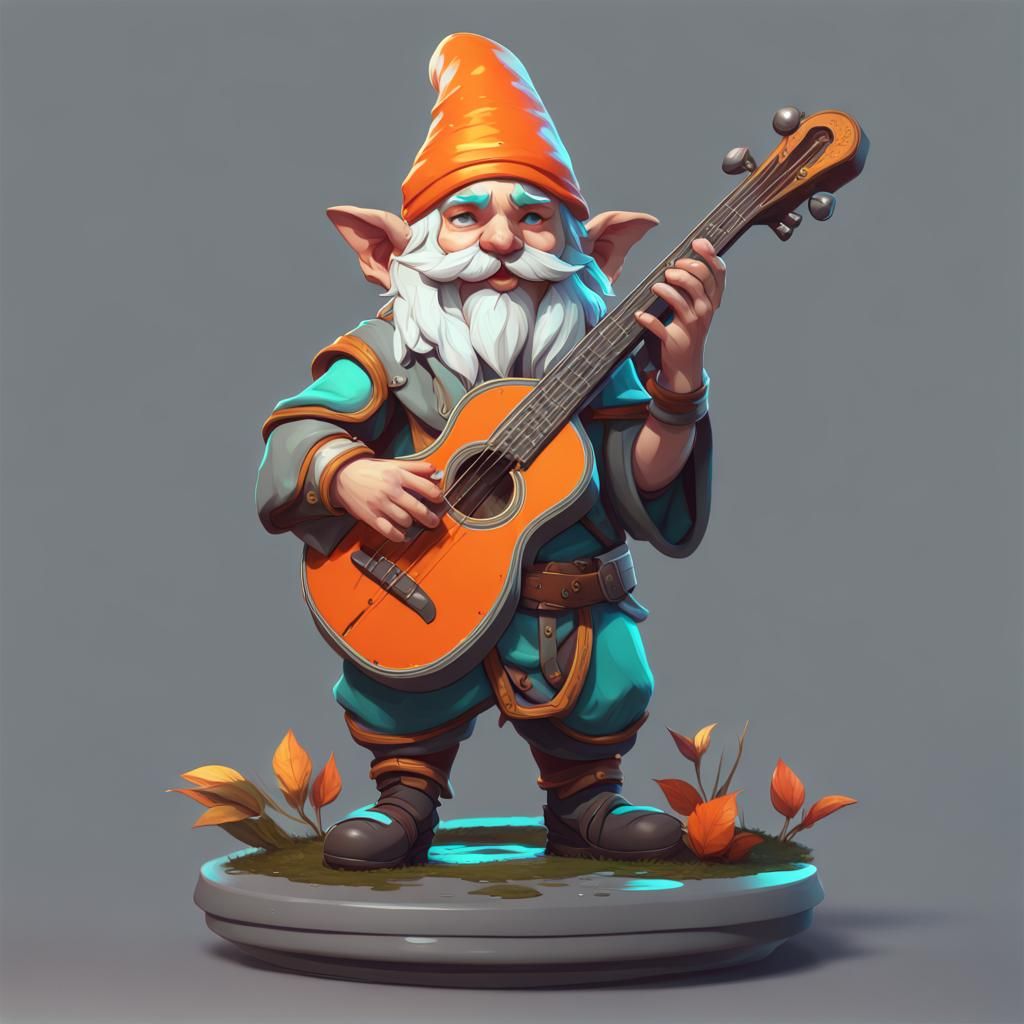 Gnome Bard: Fantasy Art in Digital Style