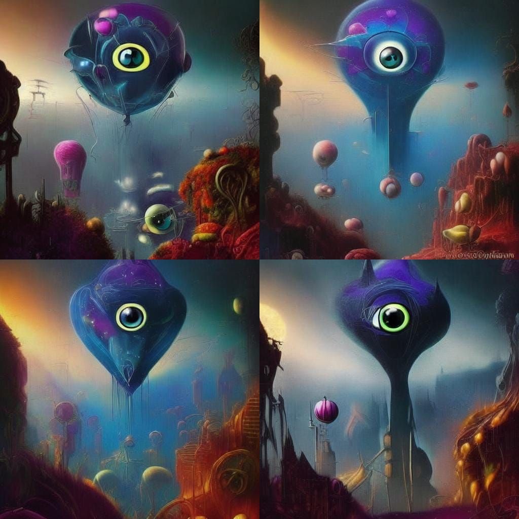 Surreal Eyeball Observes Earth in Detailed Digital Art