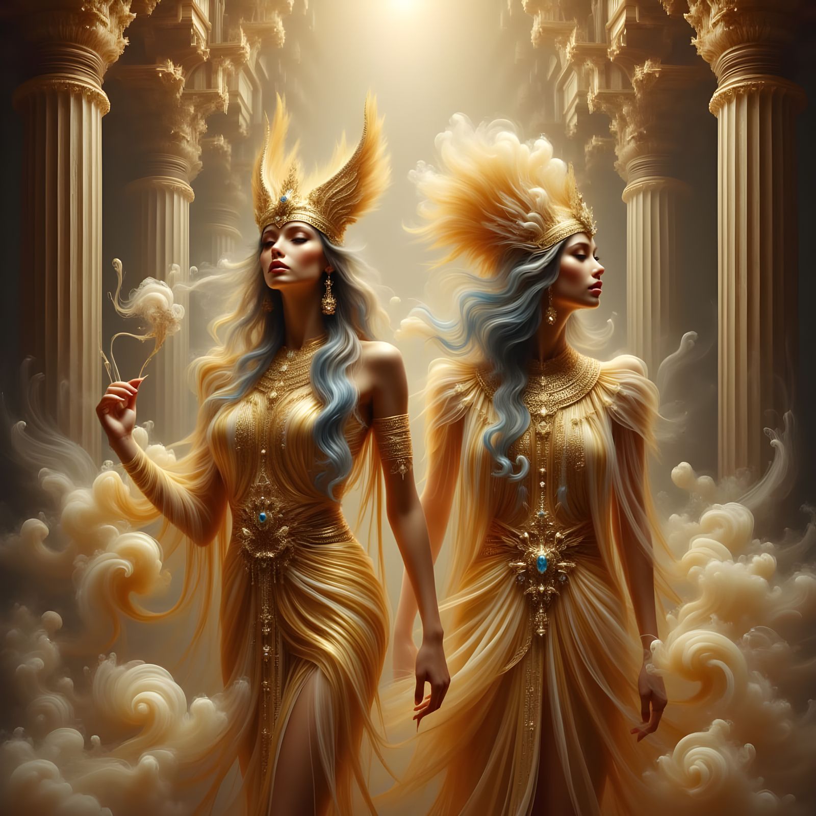 Pharaohs of Ancient Egypt in Ethereal Fantasy Style