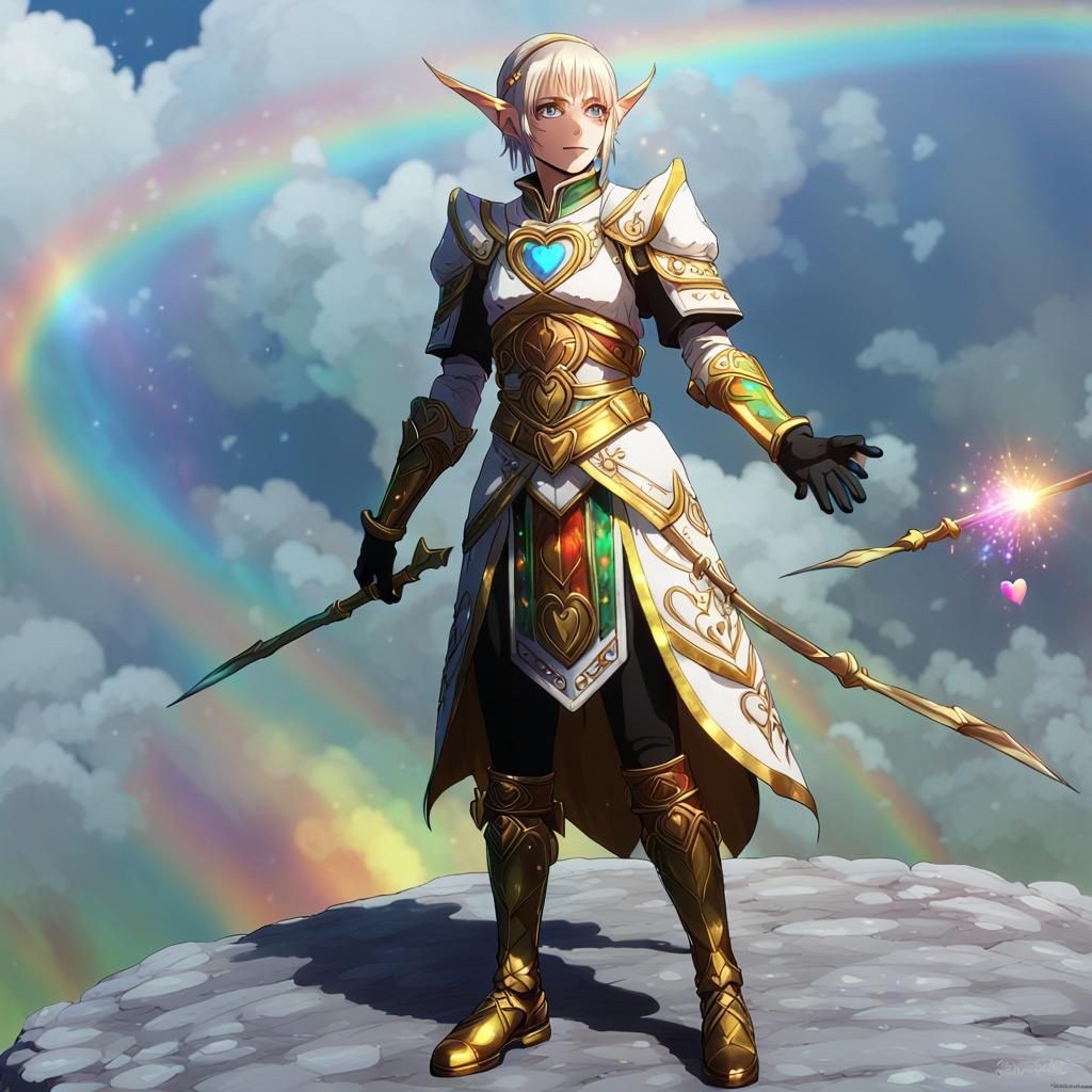 High Elf Cleric Casts Rainbow Healing Magic