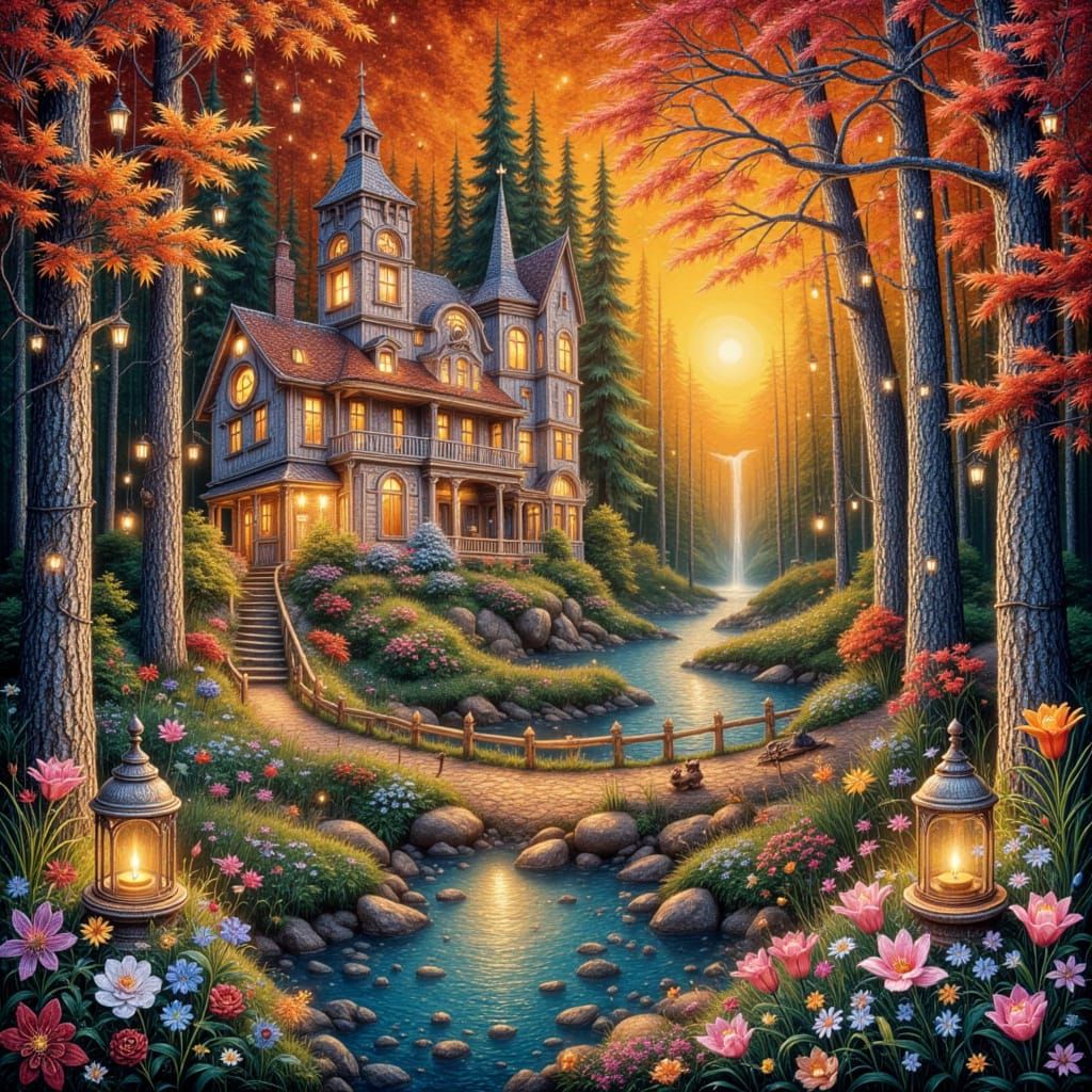 Abstract Folk Art Inspired by Master Painters