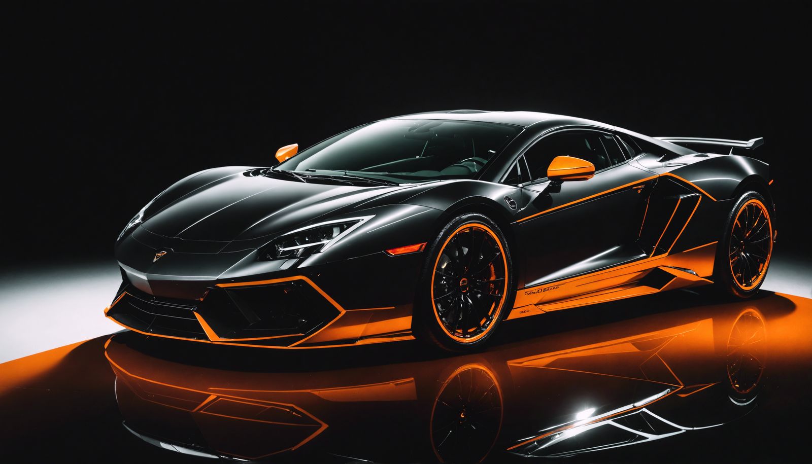 Glass Supercar on Black Background in Cinematic Style