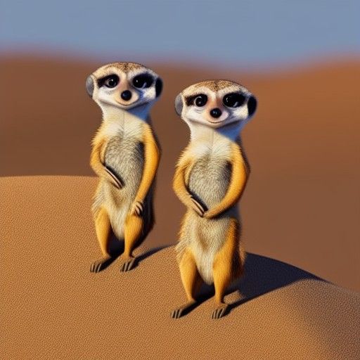 Meerkat on Dune in Zootopia Cartoon Style