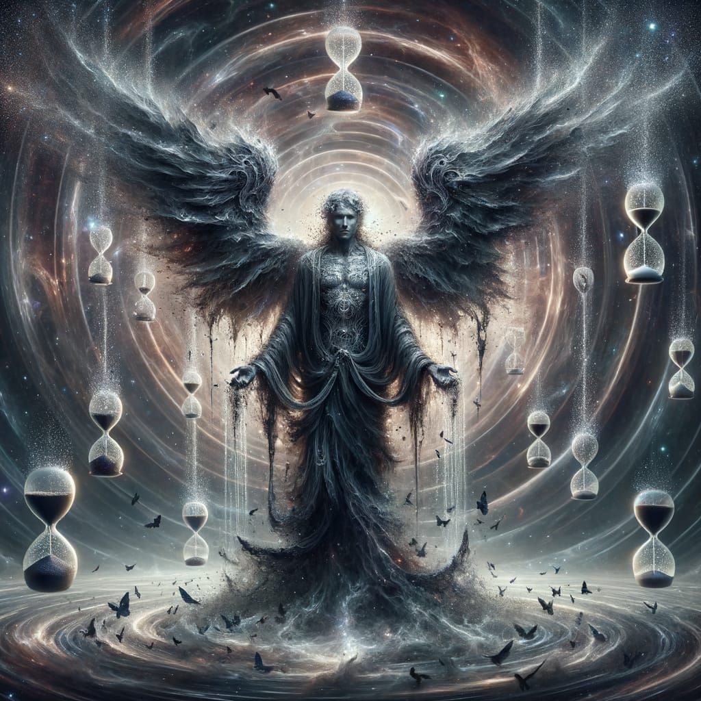 Archangel Cassiel at the Edge of Time