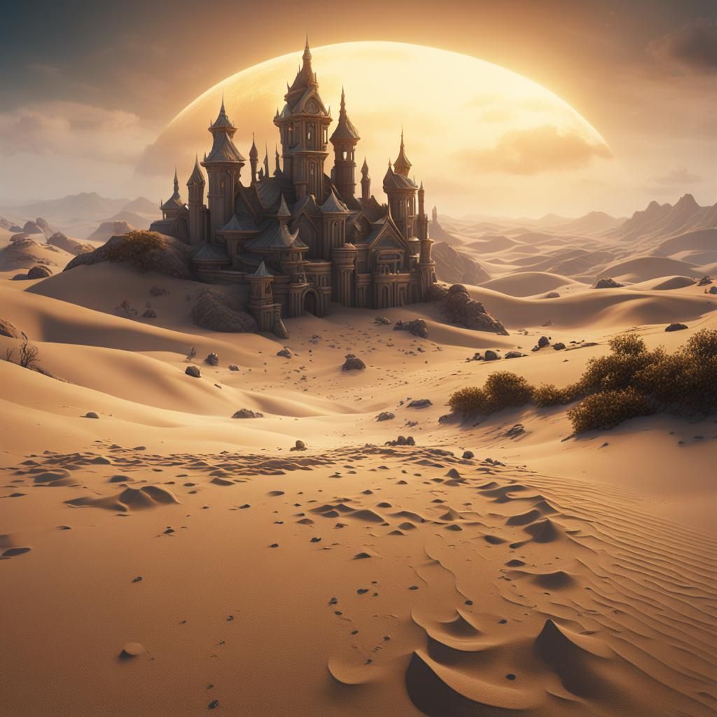 Detailed Matte Painting of Sand in Deep Color