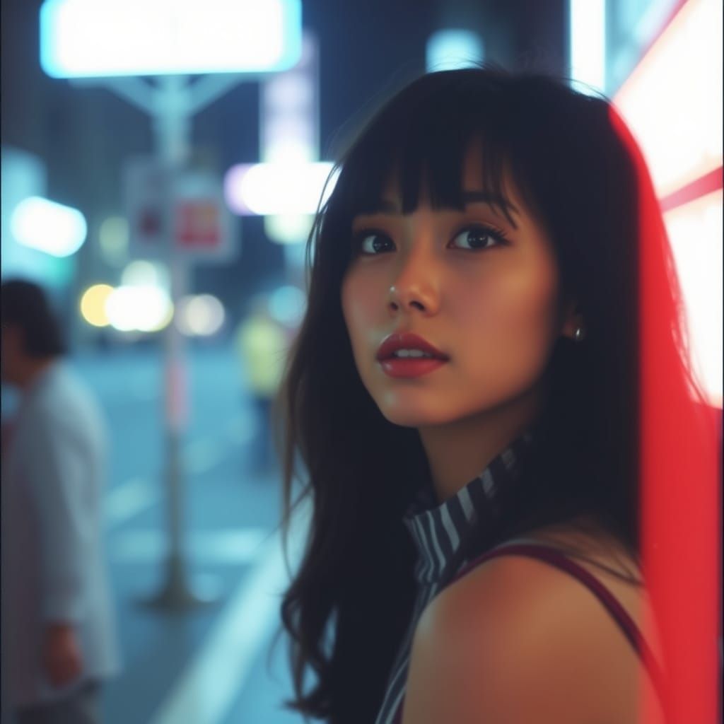 Glitch Art: Woman at Night