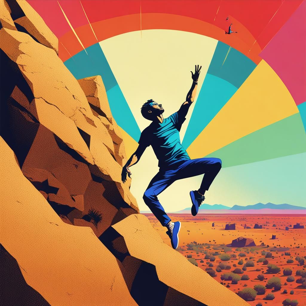 Desert Dancer: Pop Art Screen Print in Bauhaus Style