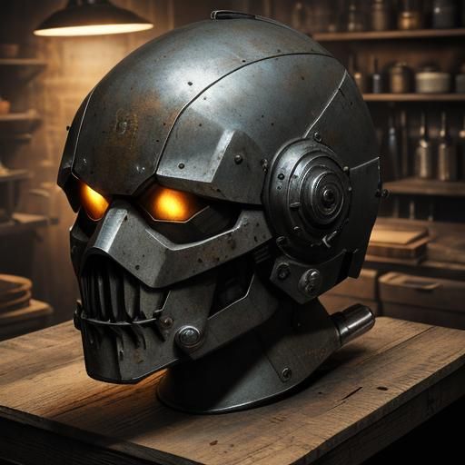 Worn Hammer in Dimly Lit Industrial Workshop