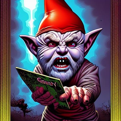 Scary Gnome in Comic Book Art Style