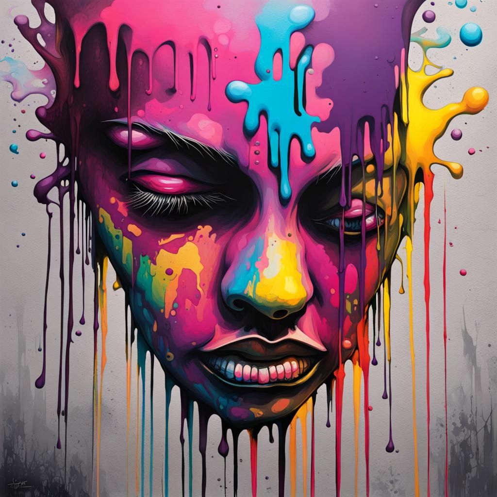 Colorful Sad Graffiti Art in Ultra Quality