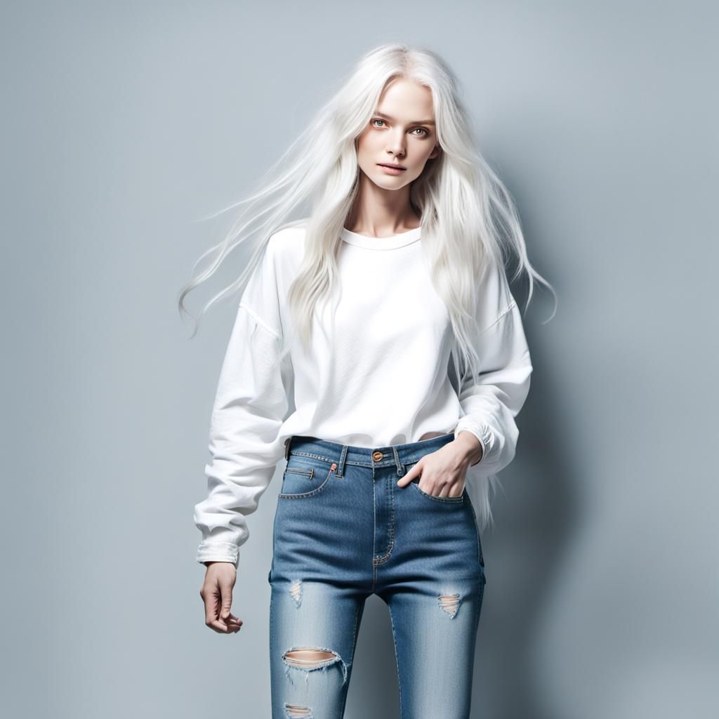 Woman with Inside-Out Pockets Holding Hands Out