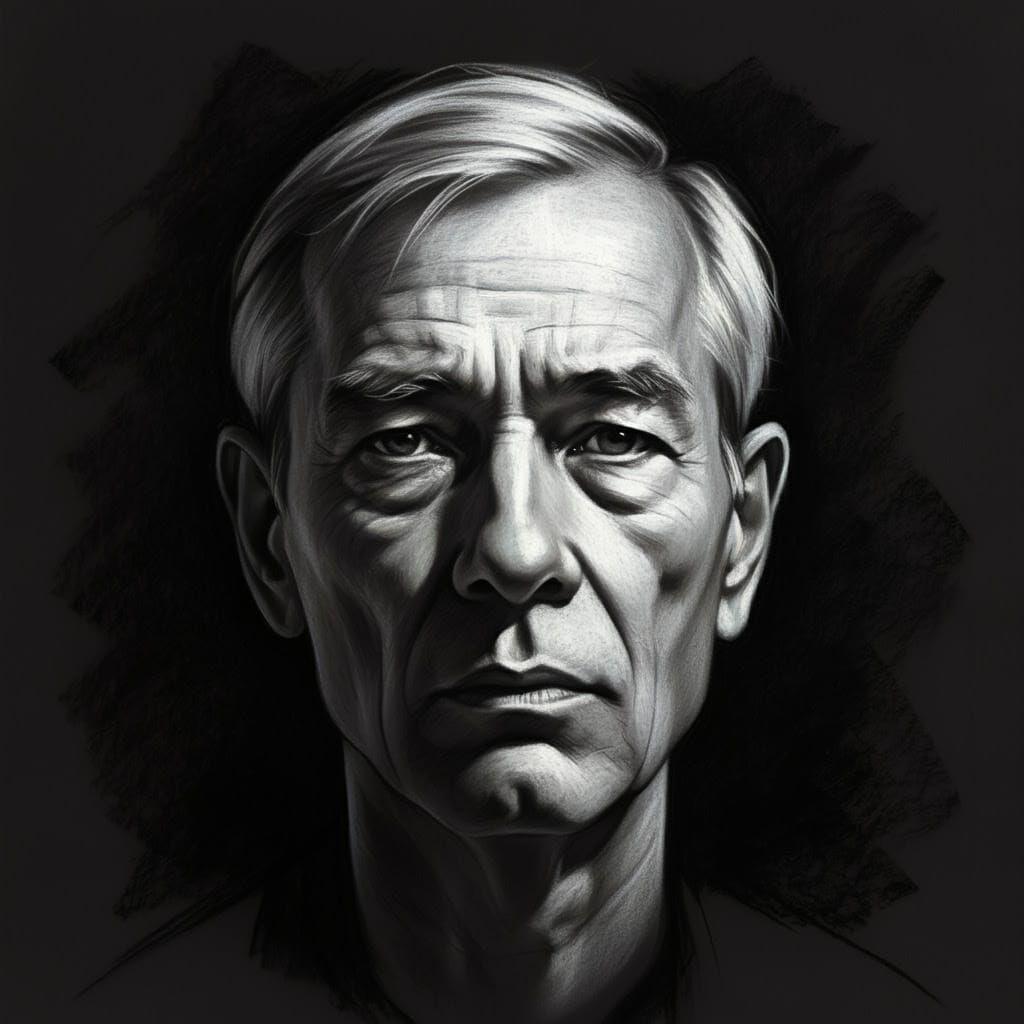 Charcoal Artistry in Vibrant Expressive Brushstrokes and Bol...