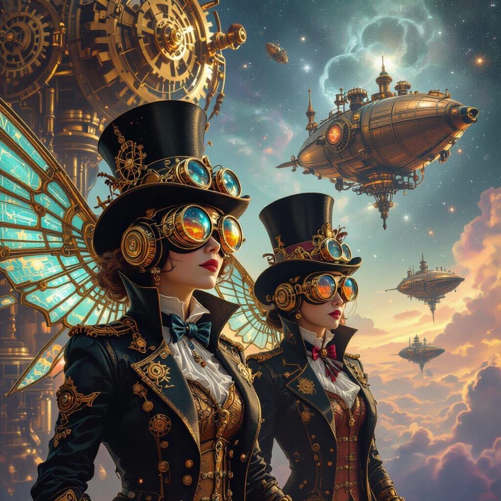 Steampunk Galaxy: Brass Gears and Celestial Machinery