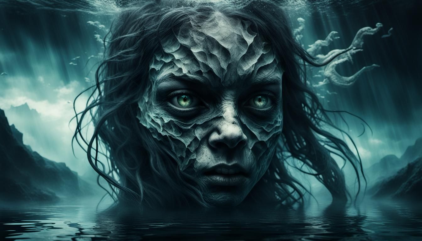 Scary Water Beast in a Horror Setting