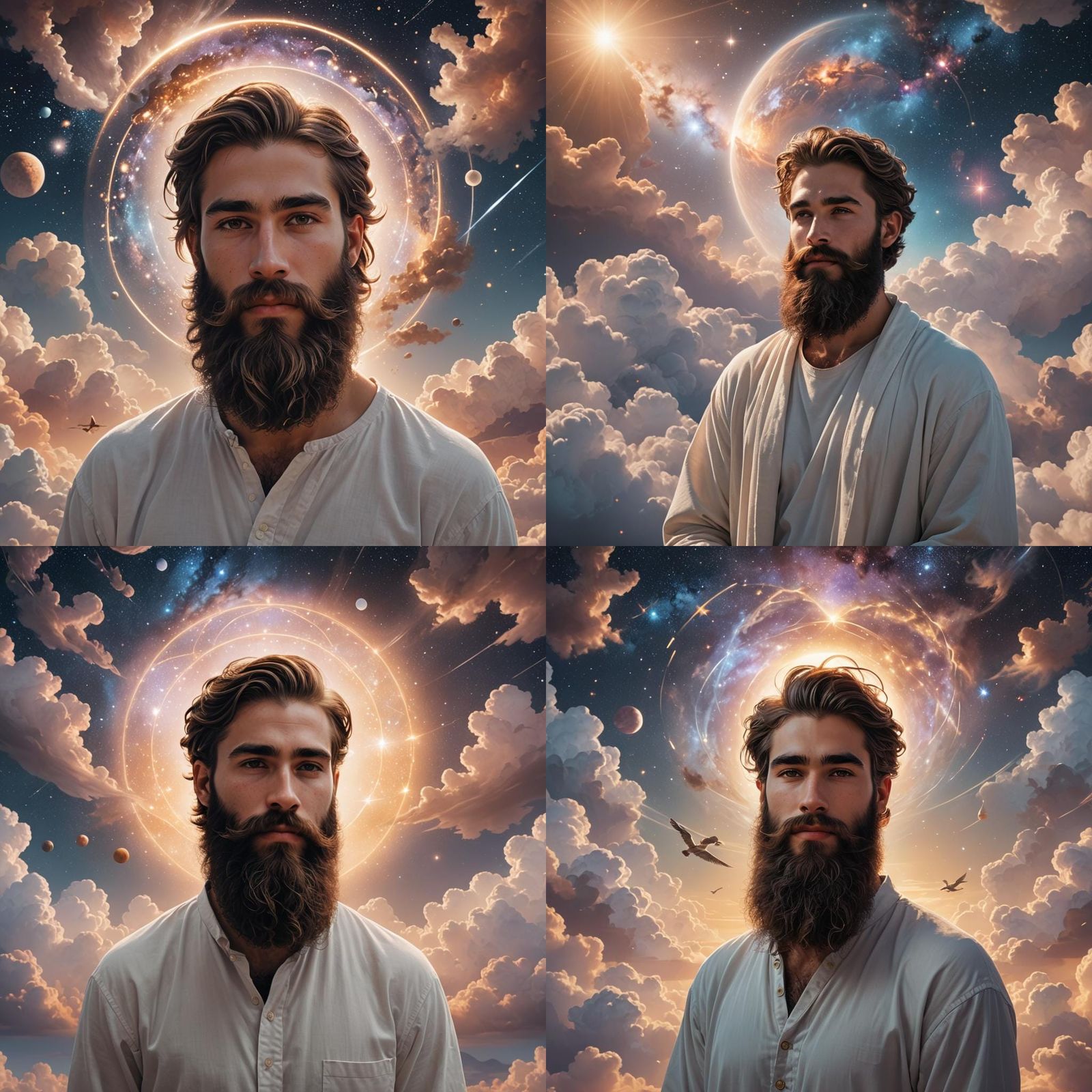 Celestial Beard: A Serene Portrait of Heavenly Beauty