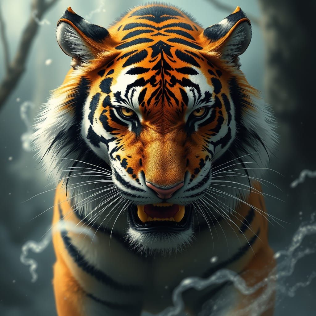 Abstract Tiger Soul: Simple, Rare, and Mysterious
