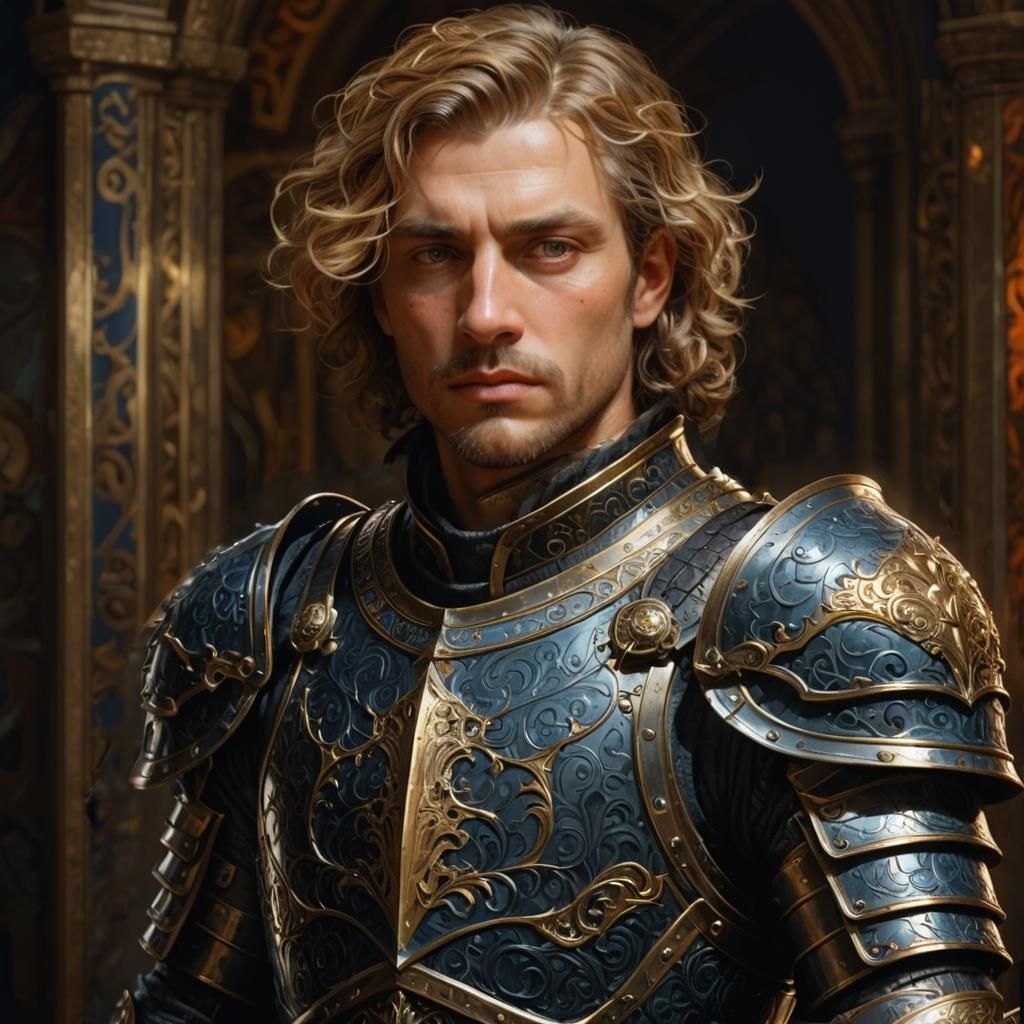 Armored Warrior Portrait in Dynamic Lighting