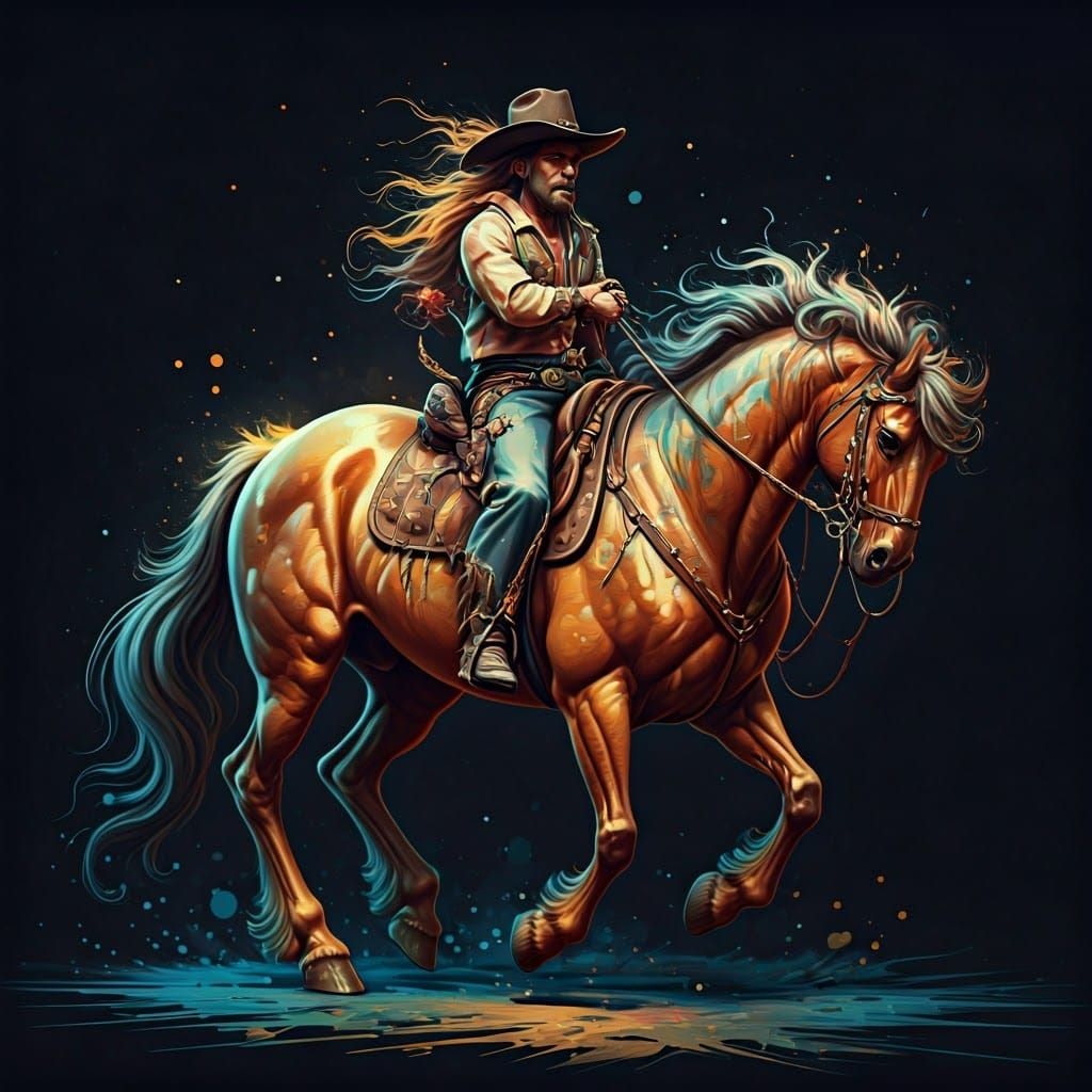 Cowboy Centaur in Graffiti Splash Art Style