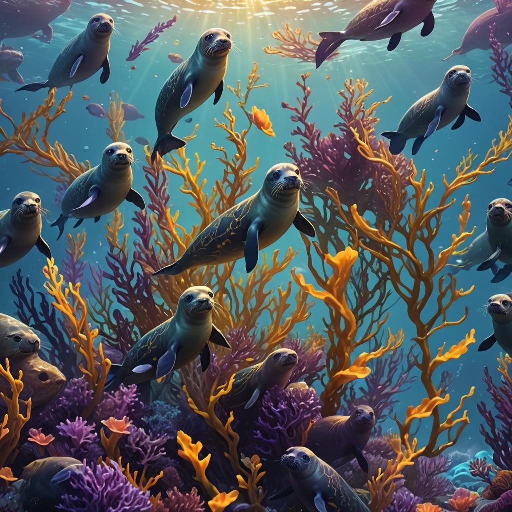 Seal Soldiers Brigade Underwater Fantasy Concept Art